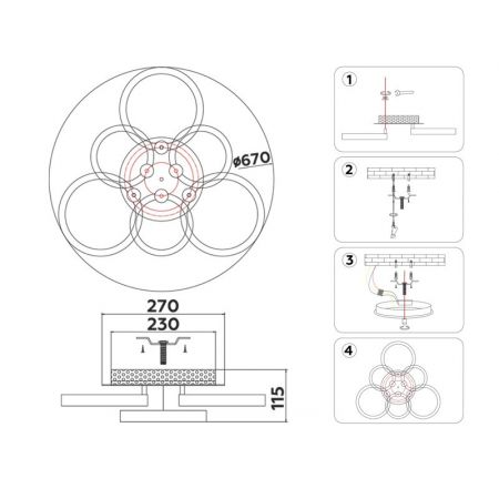Накладной светильник Ambrella Light FA3844