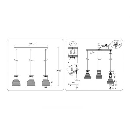 Подвесной светильник Ambrella Light TR3407