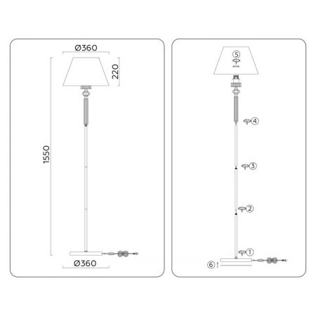 Торшер Ambrella Light LH71008