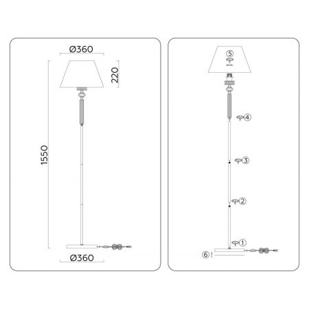 Торшер Ambrella Light LH71028