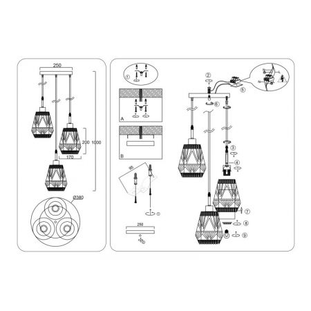Каскадная люстра Ambrella Light TR8522
