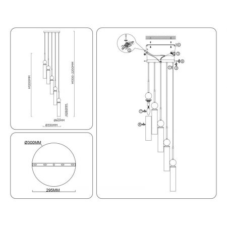 Каскадная люстра Ambrella Light LH53259