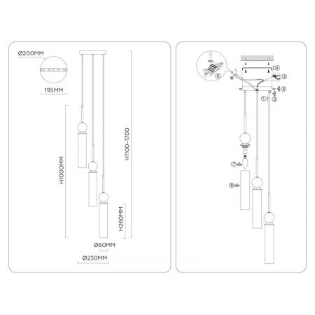 Каскадная люстра Ambrella Light LH53262