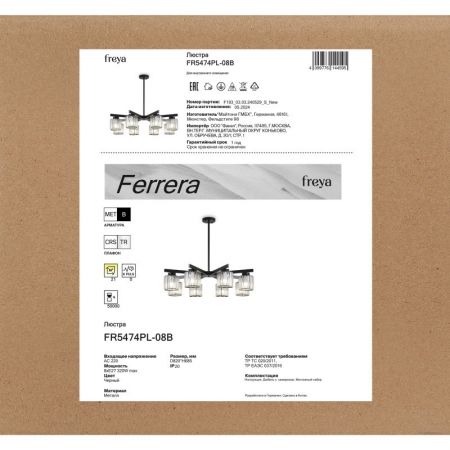 Люстра на штанге Freya FR5474PL-08B