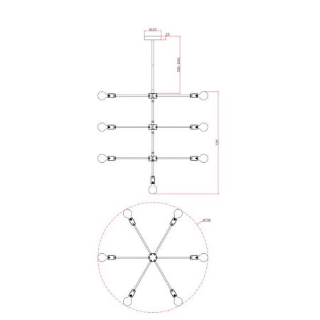 Люстра на штанге Freya FR5338PL-07B