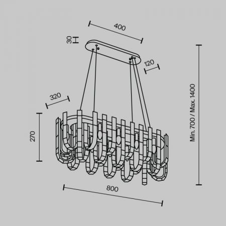 Подвесная люстра MODELUX ML.6621.12 BS