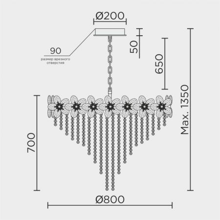 Подвесная люстра MODELUX ML.9521.800 GD