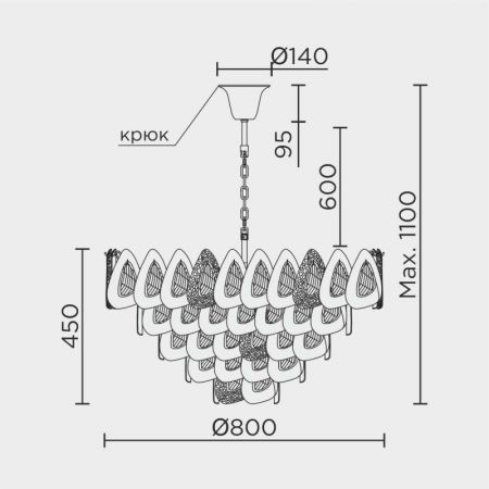 Подвесная люстра MODELUX ML.6775.800 GD
