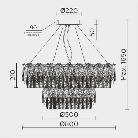 Подвесная люстра MODELUX ML.7445.800.500 GD