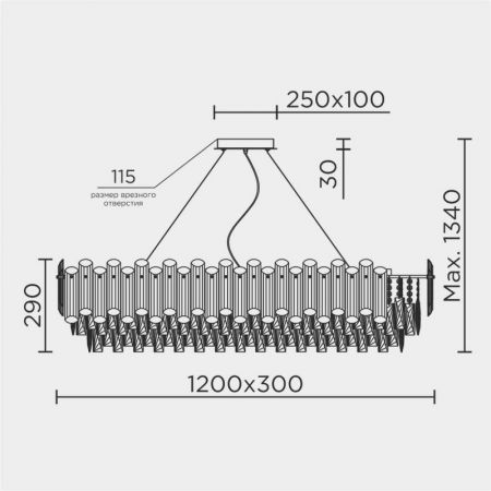 Подвесная люстра MODELUX ML.7088.1200L GD