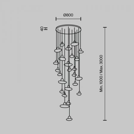 Каскадная люстра MODELUX MS.2326.25 BK