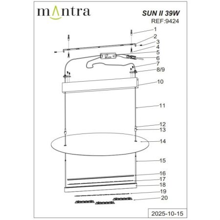 Подвесная люстра Mantra 9424