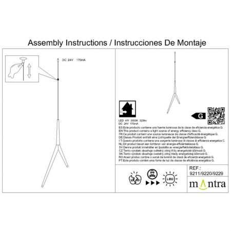 Подвесной светильник Mantra 9366+9211 (8L)
