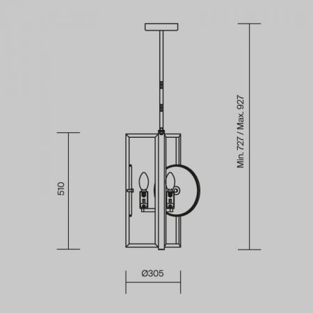 Люстра на штанге Maytoni MOD099PL-03G