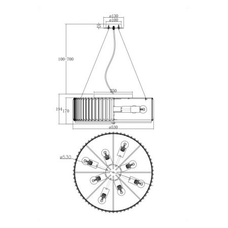 Подвесная люстра Maytoni MOD080CL-08CH