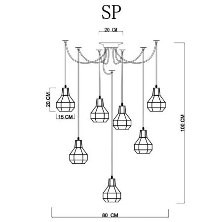 Подвесной светильник ARTE Lamp A1109SP-7BK