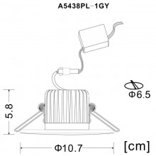 Встраиваемый светодиодный светильник A5438PL-1GY