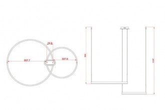 08219,33P Подвес Тор матовое золото w90*60 (d40+60) h110 Led 60W (3000K)