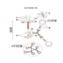 Люстра на штанге Evoluce SLE109402-06
