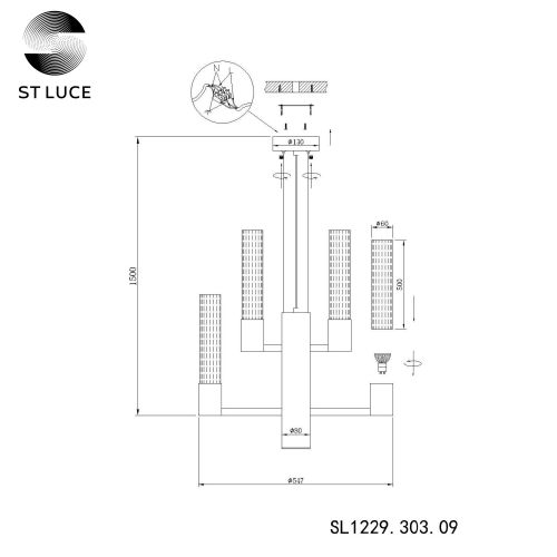 Подвесная люстра ST-Luce SL1229.303.09