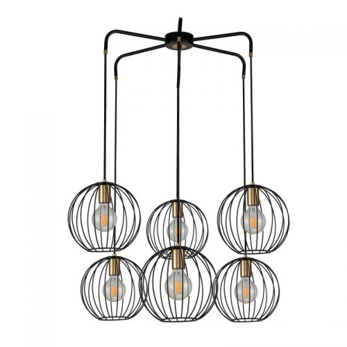 Escada 10176/6 E27*60W Black/Brass