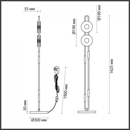 Торшер Odeon Light 5407/23FL