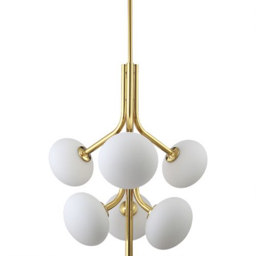 Люстра на штанге Crystal Lux ALICIA SP7 GOLD/WHITE