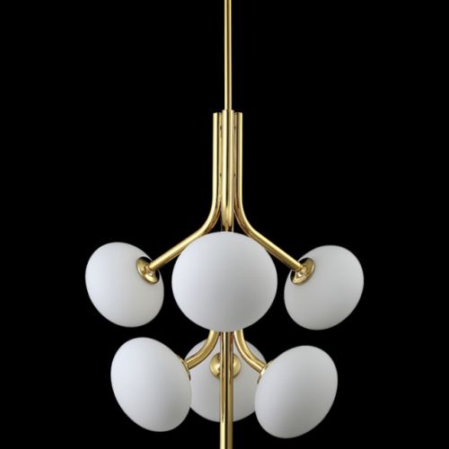 Люстра на штанге Crystal Lux ALICIA SP7 GOLD/WHITE