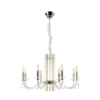 Люстра Crystal Lux AURELIO SP8 GOLD+CHROME/TRANSPARENT