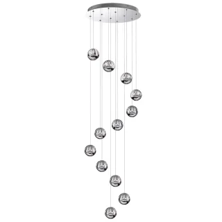 ODEON LIGHT 5100/60L L-VISION ODL25 хром/прозрачный/акрил Люстра каскадная LED 60W (12*5W) 4000K 300