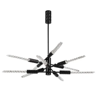 ODEON LIGHT 5459/28L L-VISION ODL_EX26 черный глянцевый/прозрачн./металл/стекло Люстра LED 28W (10*2