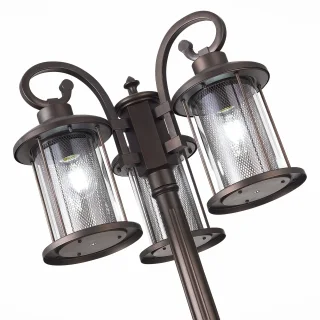 SL080.425.03 Светильник уличный наземный ST-Luce Темный кофе/Прозрачный, Темный кофе E27 3*100W