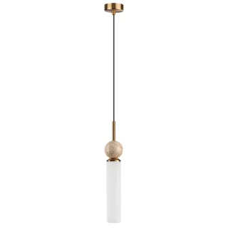 ODEON LIGHT 6625/1 MIDCENT ODL25 Подвесной светильник бежевый/металл/травертин IP20 1*E14 40W 220V L