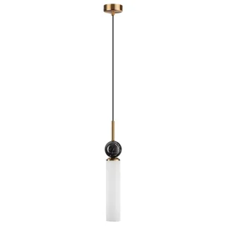 ODEON LIGHT 4361/1 MIDCENT ODL25 Подвесной светильник под латунь/металл/стекло/черный мрамор IP20 1*