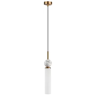 ODEON LIGHT 4359/1 MIDCENT ODL25 Подвесной светильник под латунь/металл/стекло/белый мрамор IP20 1*E