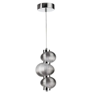 ODEON LIGHT 5096/12L L-VISION ODL25 419 хром/дымчатый градиент/металл/стекло Подвес LED 12W 4000K 14
