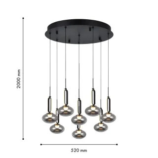 4284-8P, подвесная люстра, D520xH2000, 8xLEDx9W, 3600LM, 4000K