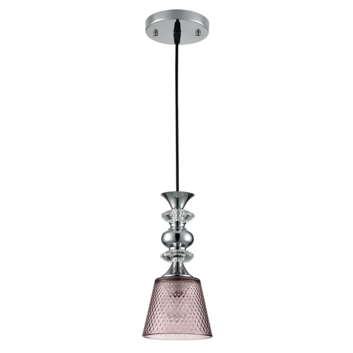LUMION 8048/1A SUSPENTIONI LN25 308 хром/розовый металл/стекло Подвесной светильник E27 1*60W 220V M