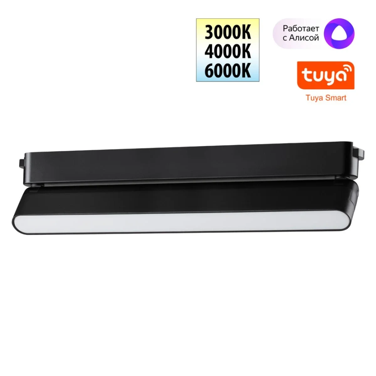 NOVOTECH 359467 SHINO NT24 101 черный Трековый смарт-светильник для низковольтного шинопровода с дву