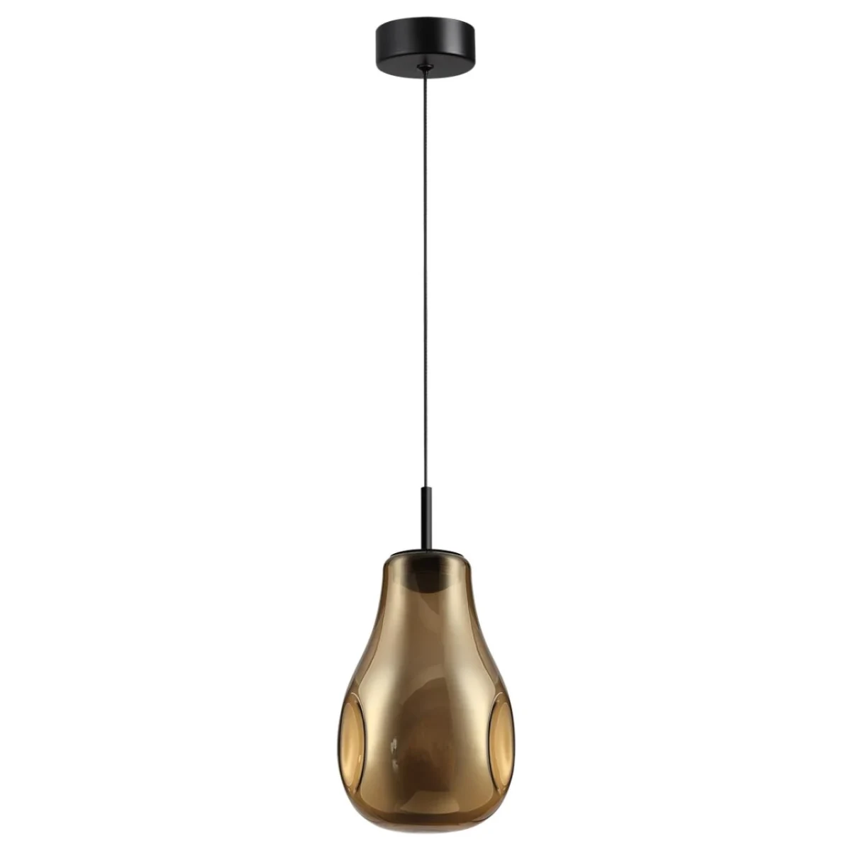 ODEON LIGHT 5098/4LA PENDANT ODL25 423 черный/золотой/металл/стекло Подвес LED 4W 4000K 388Лм NAVE