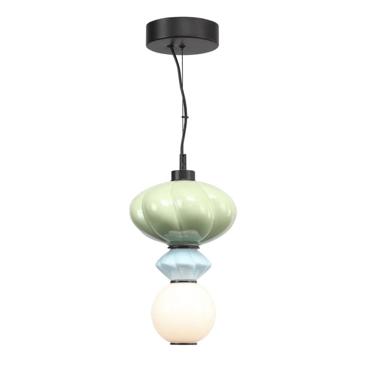 SL6134.403.01 Светильник подвесной ST-Luce черный/зелёный, синий, опаловый LED 1*8W 3000K