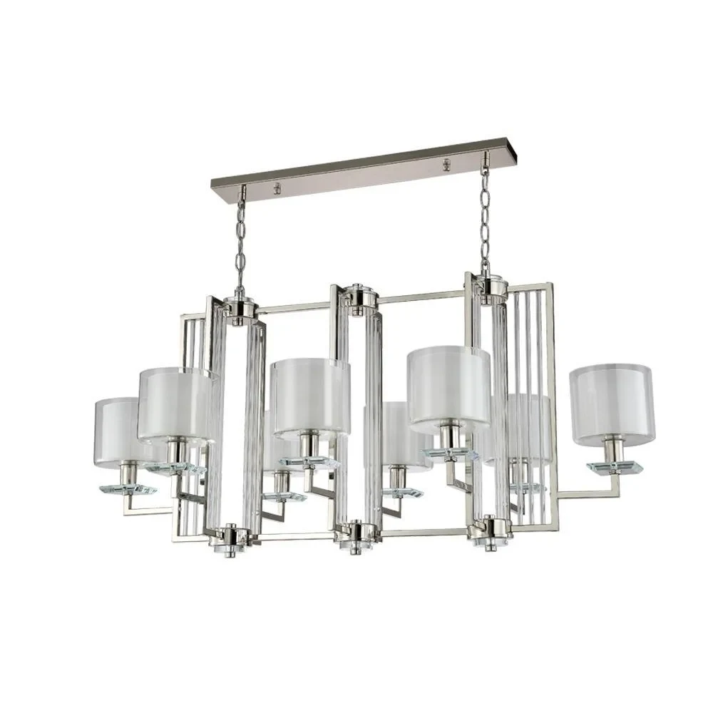 Люстра NICOLAS SP8 L1000 NICKEL/WHITE