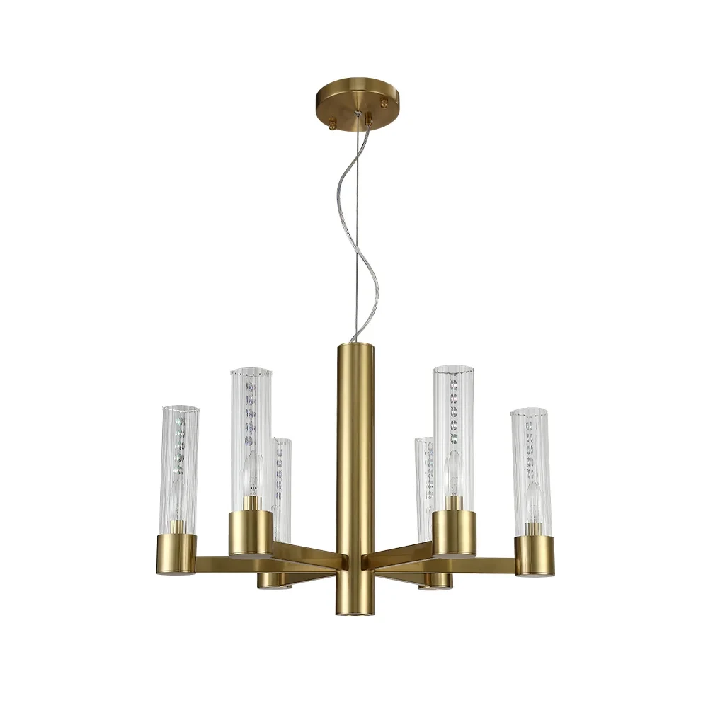 Люстра Crystal Lux OTONO SP6+1 BRASS/TRANSPARENTE