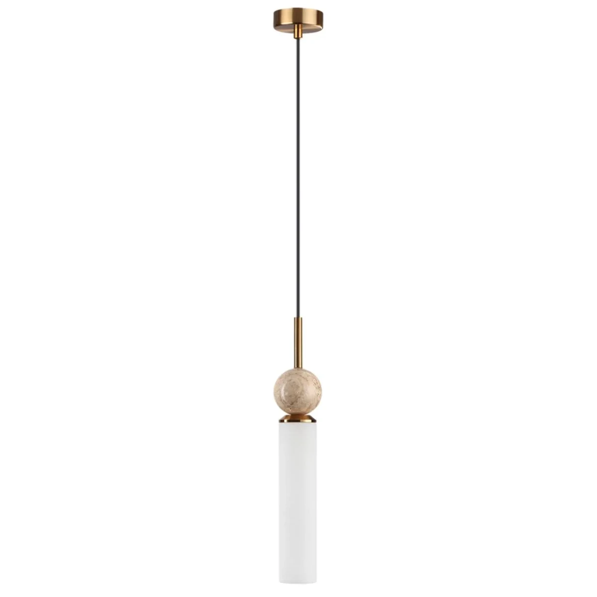 ODEON LIGHT 6625/1 MIDCENT ODL25 Подвесной светильник бежевый/металл/травертин IP20 1*E14 40W 220V L
