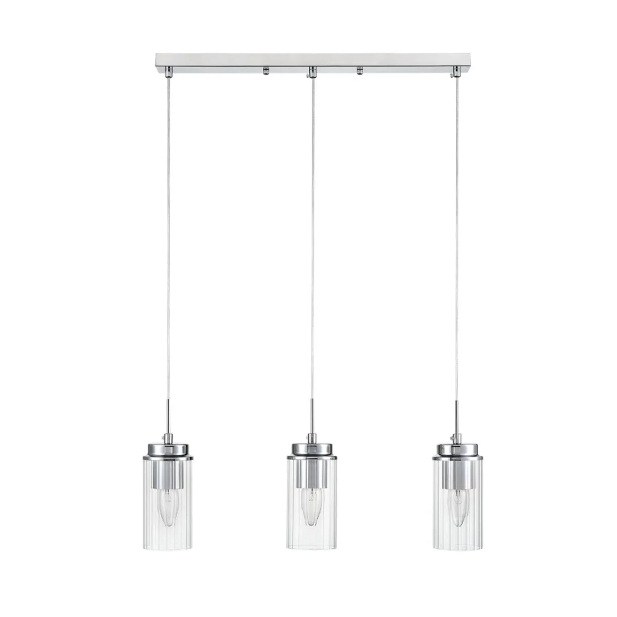 8102/3A COMFI LN25 хром/прозрачный металл/металл Подвес Е14 3*40W 220V ISHA