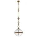 ODEON LIGHT 5441/1C PENDANT ODL_EX26 сатинированн.латунь/прозрачн./металл/стекло/травертин/веревка П