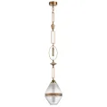 ODEON LIGHT 5441/1A PENDANT ODL_EX26 сатинированн.латунь/прозрачн./металл/стекло/травертин/веревка П