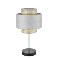 8043/1T MODERNI LN24 черный/серый/бежевый, металл/текстиль/ротанг Настольная лампа Е27 1*60W 220V LA