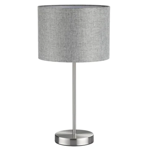 LUMION 8251/1T MODERNI LN25 000  никель/серый, металл/текстиль Настольная лампа Е27 60W 220V NIKKI