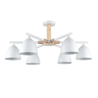 8095/6C MODERNI LN25 белый/белый металл, дерево/металл Люстра потолочная Е27 6*60W 220V COLANGE